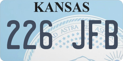 KS license plate 226JFB