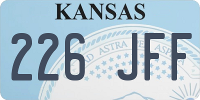 KS license plate 226JFF