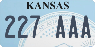 KS license plate 227AAA