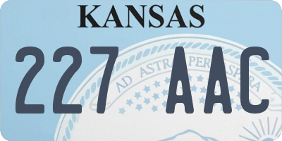 KS license plate 227AAC