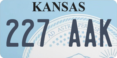 KS license plate 227AAK