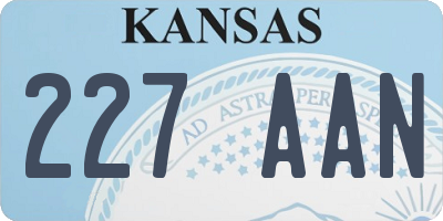 KS license plate 227AAN