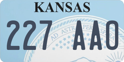 KS license plate 227AAO
