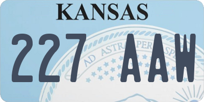 KS license plate 227AAW