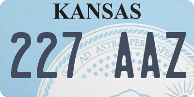 KS license plate 227AAZ