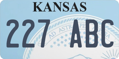 KS license plate 227ABC