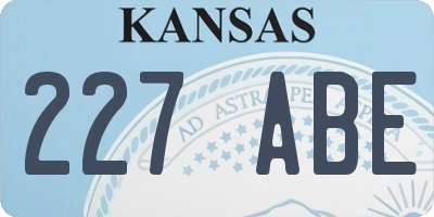 KS license plate 227ABE