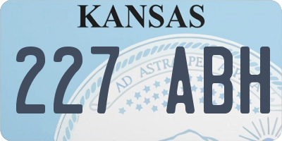 KS license plate 227ABH