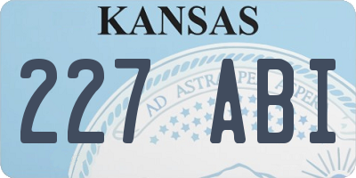 KS license plate 227ABI