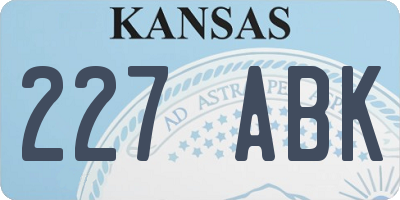 KS license plate 227ABK