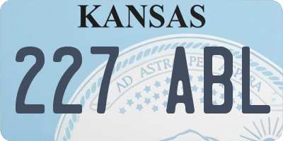 KS license plate 227ABL