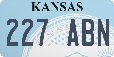 KS license plate 227ABN