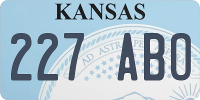 KS license plate 227ABO