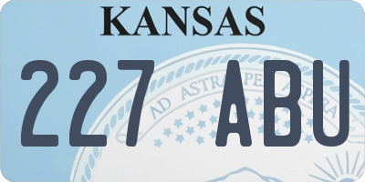 KS license plate 227ABU