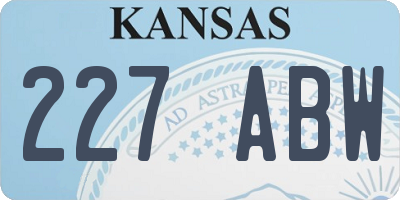 KS license plate 227ABW
