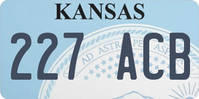 KS license plate 227ACB