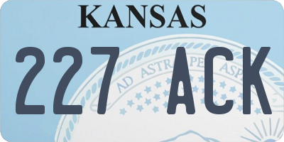 KS license plate 227ACK