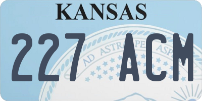 KS license plate 227ACM