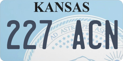 KS license plate 227ACN