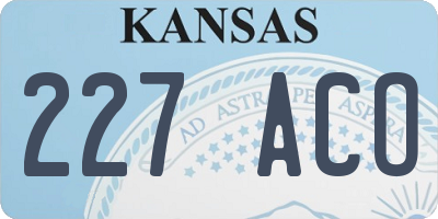 KS license plate 227ACO