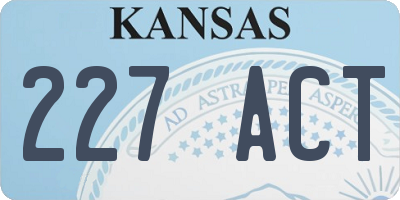 KS license plate 227ACT