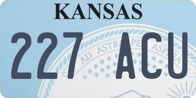 KS license plate 227ACU