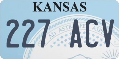 KS license plate 227ACV