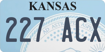 KS license plate 227ACX