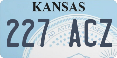 KS license plate 227ACZ