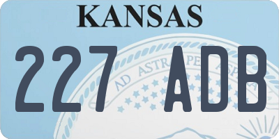 KS license plate 227ADB