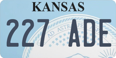 KS license plate 227ADE