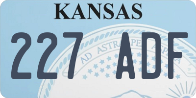 KS license plate 227ADF