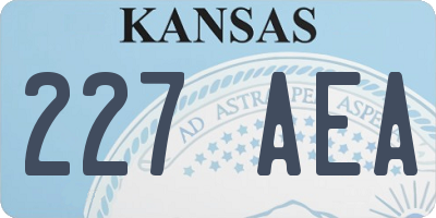 KS license plate 227AEA