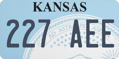 KS license plate 227AEE
