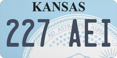 KS license plate 227AEI