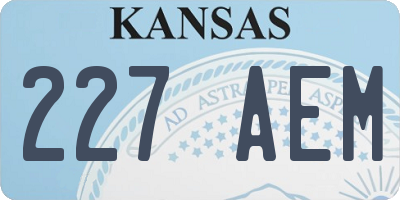 KS license plate 227AEM