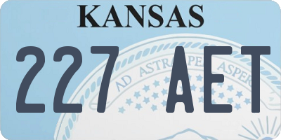 KS license plate 227AET