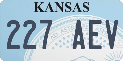 KS license plate 227AEV