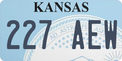 KS license plate 227AEW