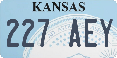 KS license plate 227AEY