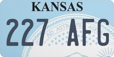 KS license plate 227AFG