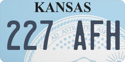 KS license plate 227AFH