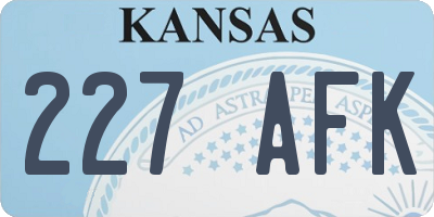 KS license plate 227AFK