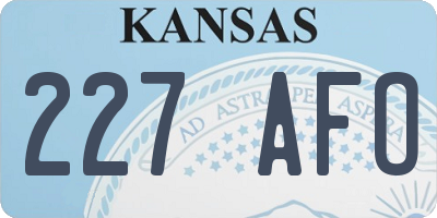 KS license plate 227AFO