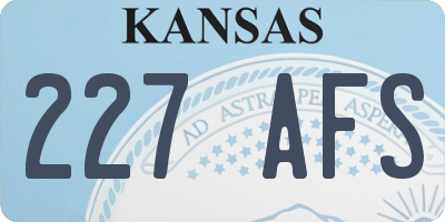 KS license plate 227AFS