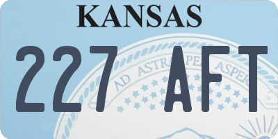 KS license plate 227AFT
