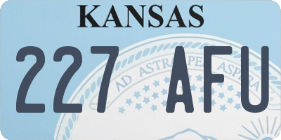 KS license plate 227AFU