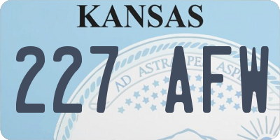 KS license plate 227AFW