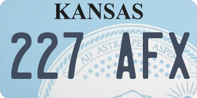 KS license plate 227AFX