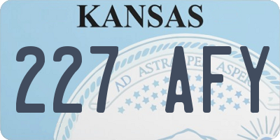 KS license plate 227AFY